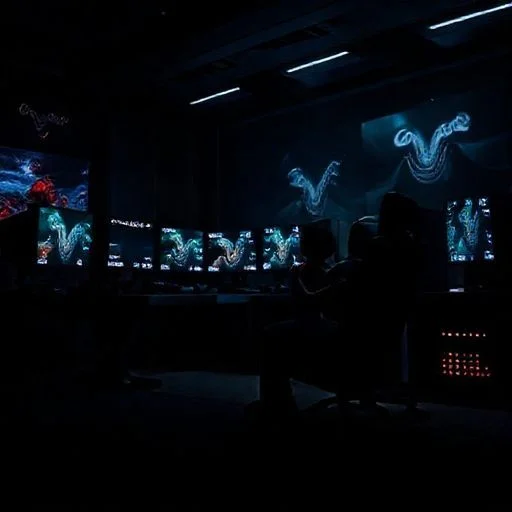 Neo-Tokyo street scene with rain and towering holographic ads